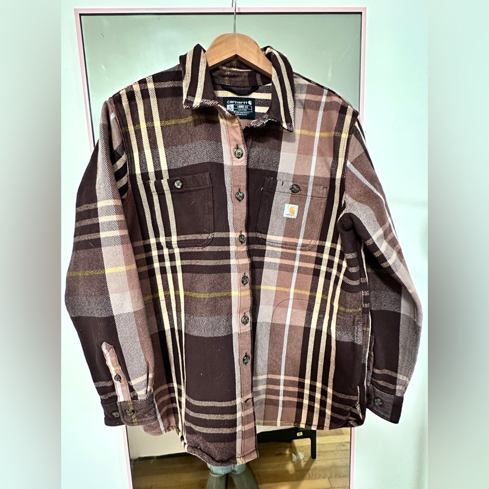 Carhartt Womens Oversized Thick Multi-Color Plaid Shacket